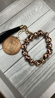 Mama Leopard Wristlet Keychain